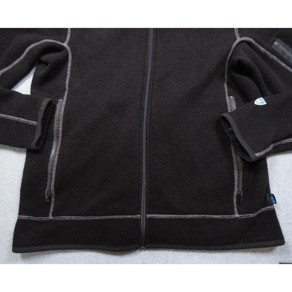 Kuhl Jacket Mens Large Black Interceptr Fleece Hoodie Full Zip Outdoors Adult